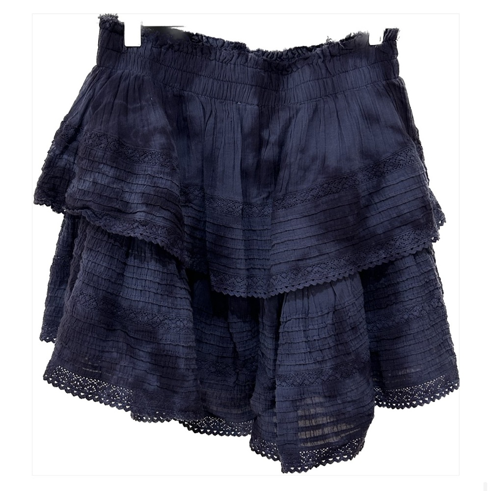 Aerie blue tie dye ruffle skirt